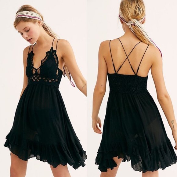💋 NWT! Free People FP Adella Slip Dress Lace - Picture 5 of 14